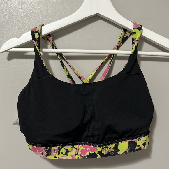 Lululemon Energy Bra Medium Support Inflect Floral Highlight Yellow Multi - Picture 12 of 14